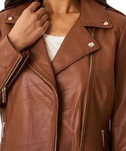 Buy Biker Casual Brown Real Leather Jacket