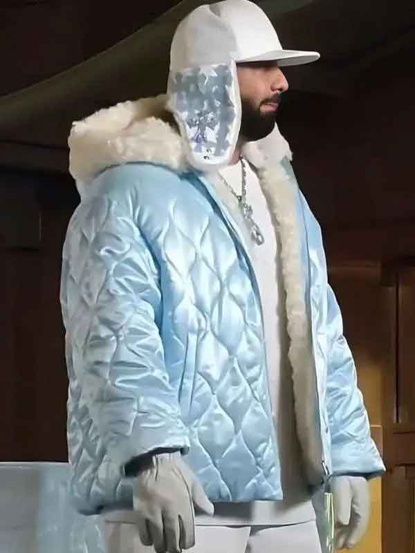 Buy Canadian Rapper Drake ICEMAN Fur Shearling Hooded Jacket