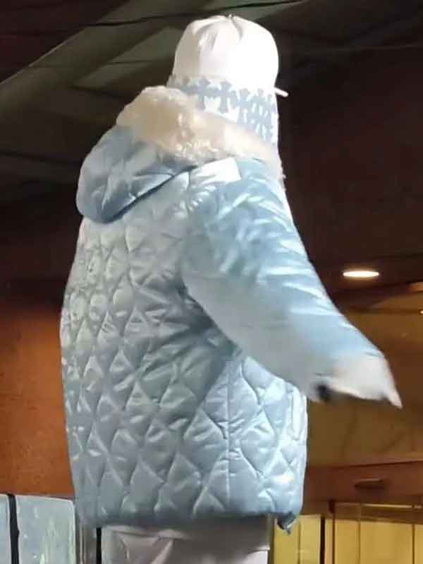 Shop Canadian Rapper Drake ICEMAN 2026 Blue Fur Shearling Hooded Jacket