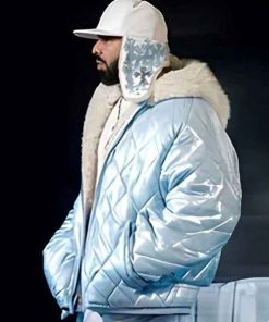Shop Drake Iceman Blue Quilted Jacket