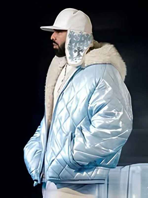 Shop Drake Iceman Blue Quilted Jacket