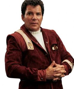 Shop William Shatner Captain Kirk Red Suede Jacket