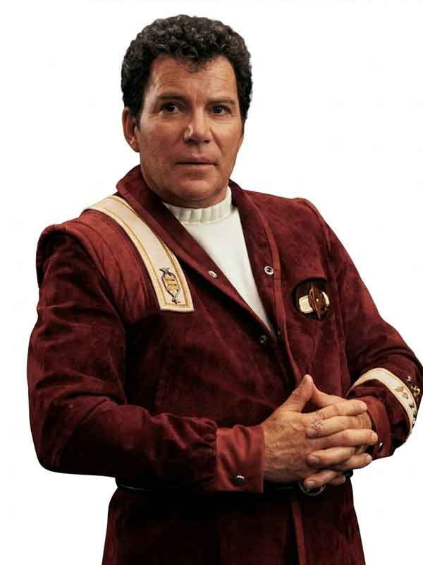 Shop William Shatner Captain Kirk Red Suede Jacket