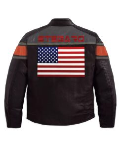 Buy Cafe Racer USA Flag Leather Jacket
