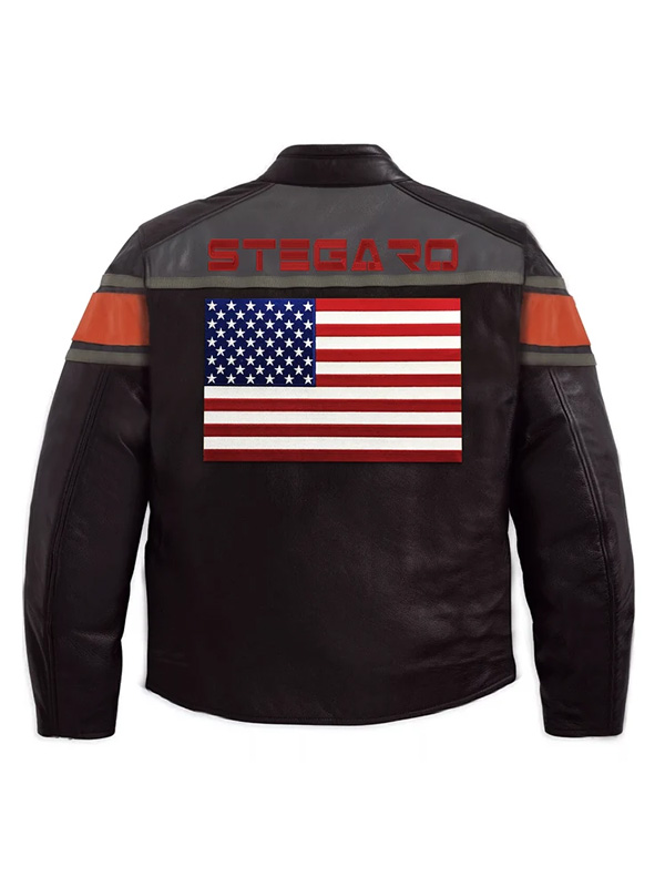 Buy Cafe Racer USA Flag Leather Jacket