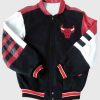 Buy Chicago Bulls Red and Black Varsity Leather Jacket for Men and Women
