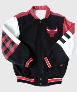 Buy Chicago Bulls Red and Black Varsity Leather Jacket for Men and Women
