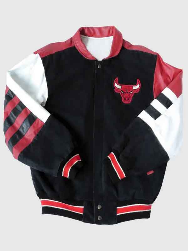 Buy Chicago Bulls Red and Black Varsity Leather Jacket for Men and Women