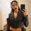 Shop Coach Fashion Show New York City Camila Mendes Leather Jacket