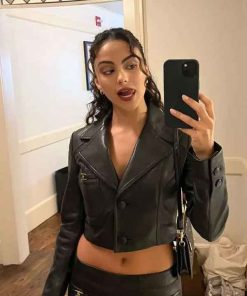 Shop Coach Fashion Show New York City Camila Mendes Leather Jacket
