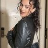 Shop Camila Mendes Cropped Leather Jacket