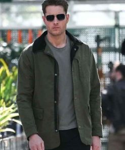Shop Justin Hartley Tracker Colter Shaw Green Cotton Jacket