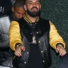 Shop Drake Black and Yellow Bomber Leather Jacket
