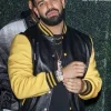Buy Drake Black and Yellow Bomber Leather Jacket