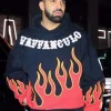 Shop Drake-Vaffanculo-Flame-Black-Hoodie