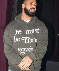 Shop Drake-Ye-Must-Be-Born-Again-Gray-Hoodie