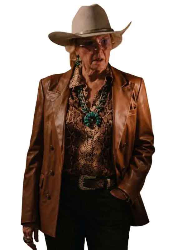 Buy Dutton Ranch Annette Bening Leather Blazer