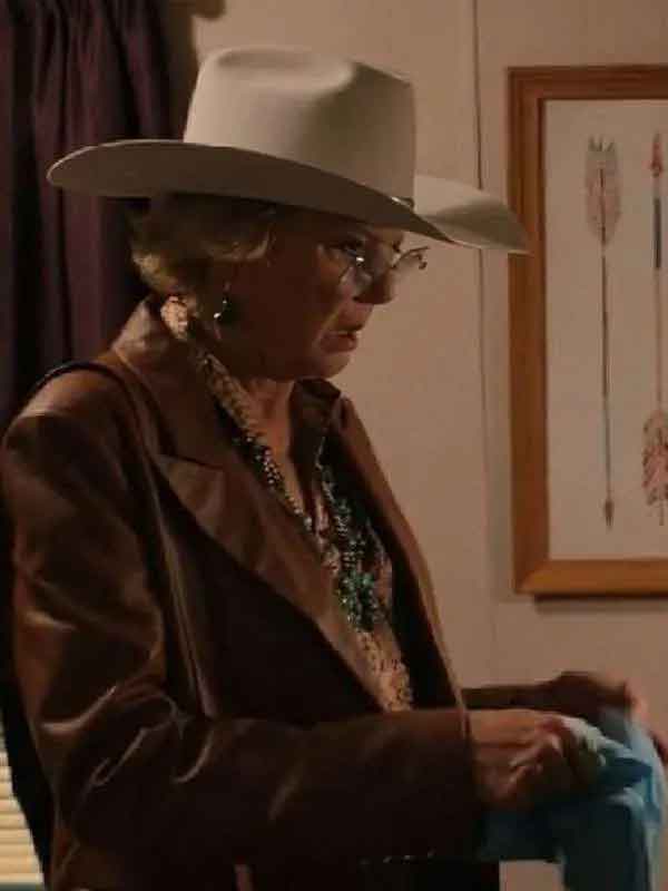 Shop Dutton Ranch Annette Bening Brown Leather Blazer