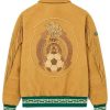 Buy FIFA World Cup 2026 Mexico Brown Fringe Suede Bomber Jacket