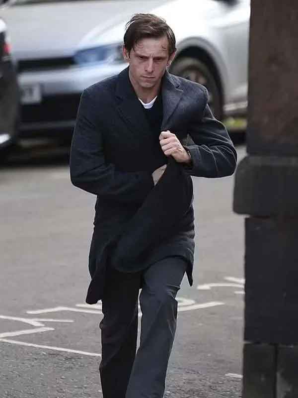 Shop Jamie Bell Half Man 2026 Niall Black Coat