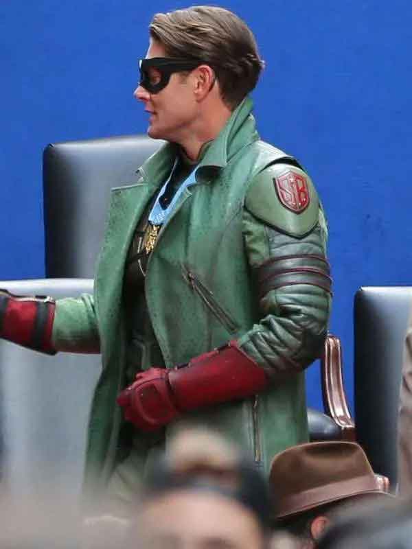 Shop Jensen Ackles Vought Rising 2027 Soldier Boy Green Leather Vest Coat