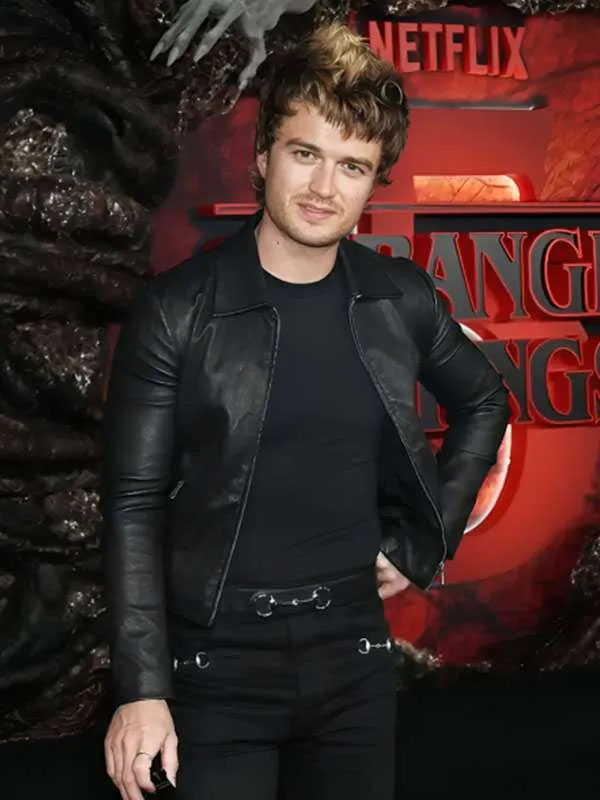 Shop Stranger Things Premiere Joe Keery Leather Jacket