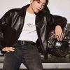 Shop Jung Kook Black Leather Jacket