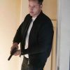 Shop Justin Hartley Tracker S02 Black Bomber Jacket