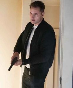 Shop Justin Hartley Tracker S02 Black Bomber Jacket
