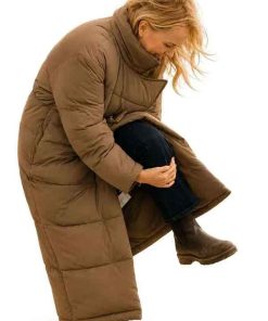 Buy Let’s Love Malin Akerman Brown Puffer Coat