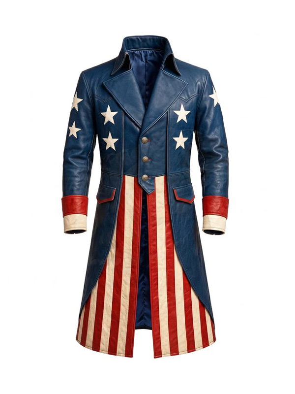 American Flag Leather Coat