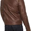 Shop Men Classic Brown Cafe Style Motorcycle Jacket