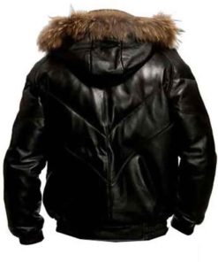 Shop Men Casual Black Bomber Leather Jacket