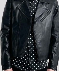 Buy Casual Black Biker Motorcycle Leather Jacket For Men