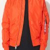 Shop Mens Stylish Orange Bomber Varsity Jacket
