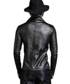 Buy Mens Slim Fit Black Leather Biker Jacket