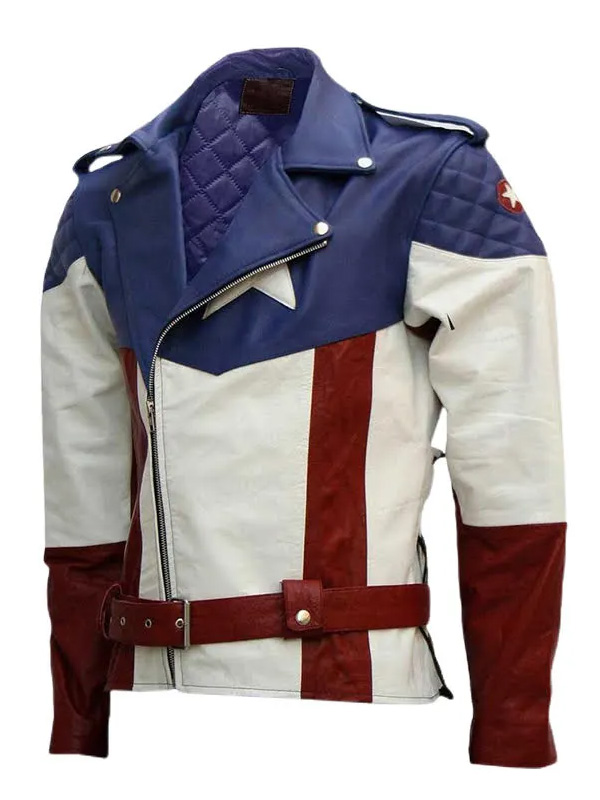 Shop Mens USA Flag Leather Jacket