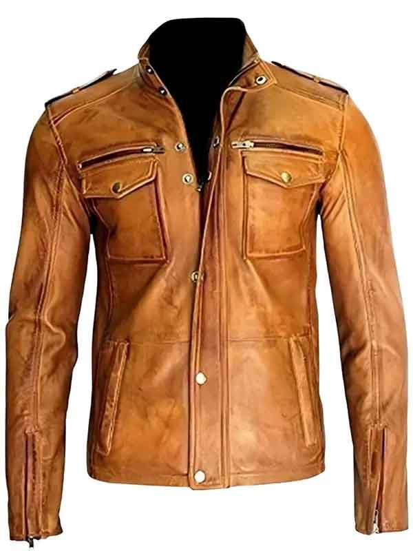 Buy Mens Vintage Cafe Racer Brown Leather Jacket