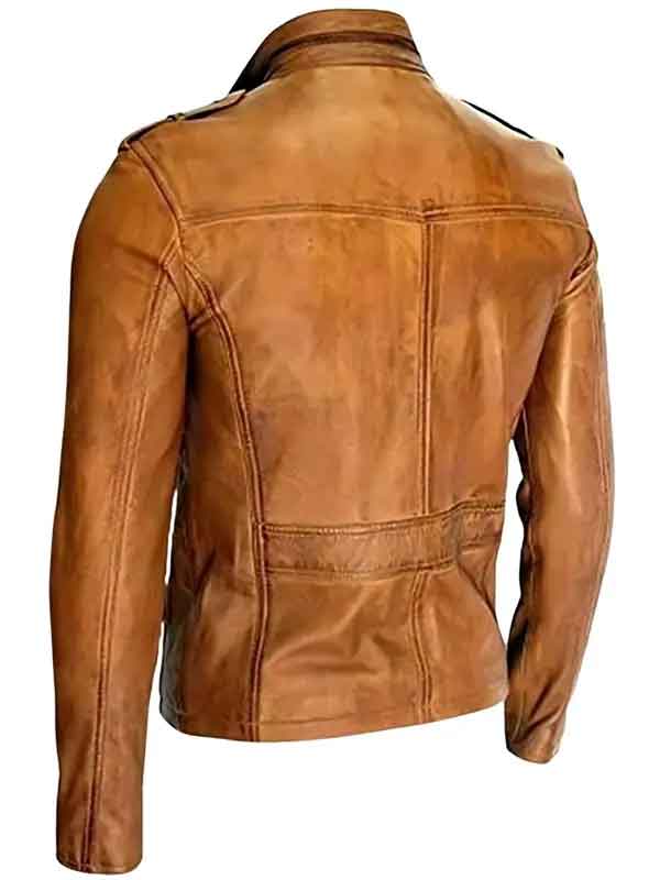 Shop Mens Vintage Cafe Racer Brown Leather Biker Jacket