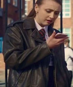 Shop Mia-Louise G’wed S03 Black Biker Leather Jacket