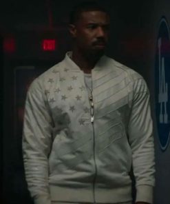 Grab Michael B. Jordan Creed III White Bomber Jacket
