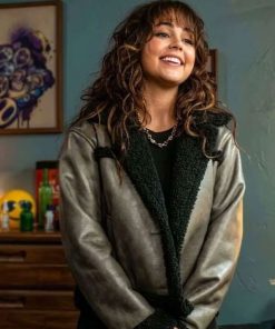 Shop Mika Abdalla Off Campus Allie Hayes Shearling Leather Jacket