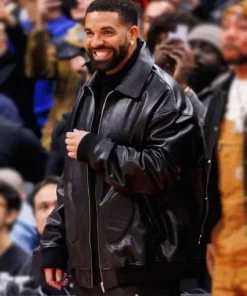 Shop NBA Game 2025 Drake Leather Jacket