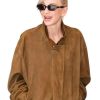 Shop New York City 2026 Anna Faris Brown Suede Leather Jacket