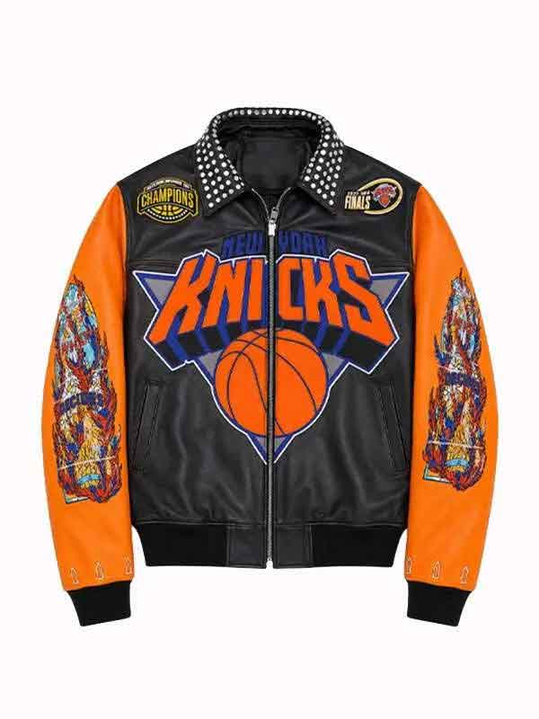 Shop New York Knicks Championship 2026 Leather Jacket