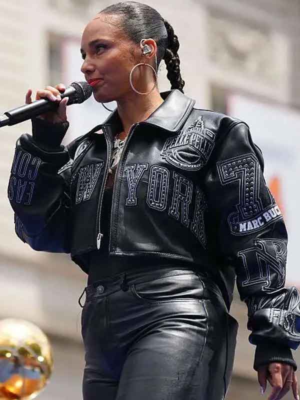 Buy Alicia Keys Pelle Pelle Black Leather Jacket