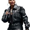 Buy New York Knicks Championship Parade Alicia Keys Black Leather Jacket
