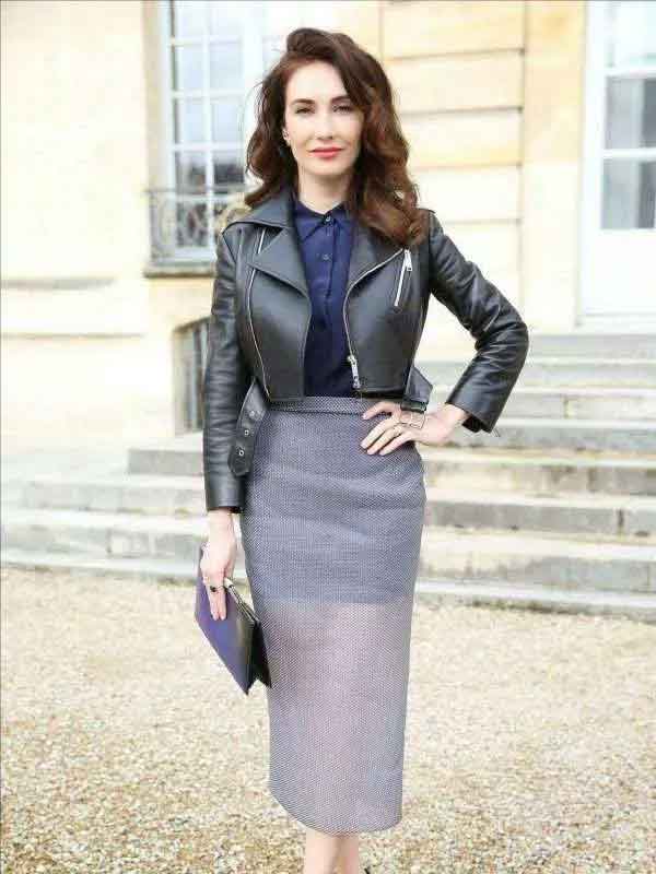 Shop Carice van Houten Black Leather Jacket