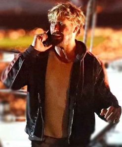 Shop Ryan Gosling The Fall Guy Stunt Team Black Bomber Jacket