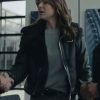 Shop Serinda Swan Reacher S02 Karla Dixon Shearling Black Leather Jacket
